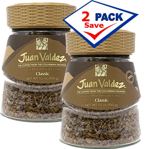 Juan Valdez Freeze Dried  Instant Coffee 3.5 oz Pack of 2