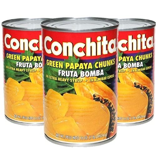 Papaya chunks  in syrup by Conchita 16 oz Pack of 3