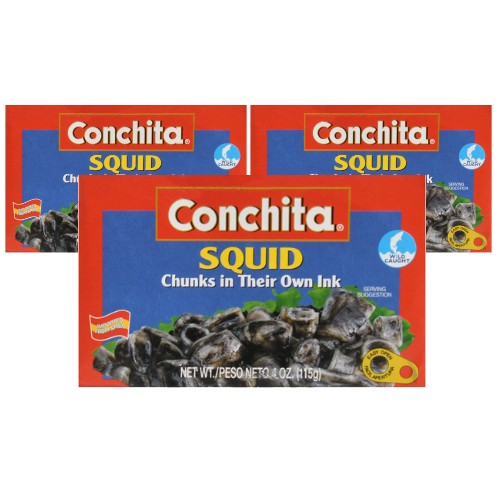 Conchita Squid chunks in their own ink. Imported from Spain 4 oz Pack of 3