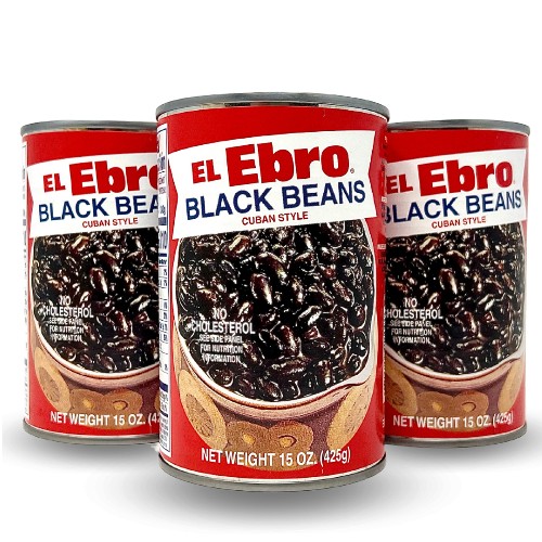 El Ebro Cuban Style Black Beans.  15 oz  Pack of 3