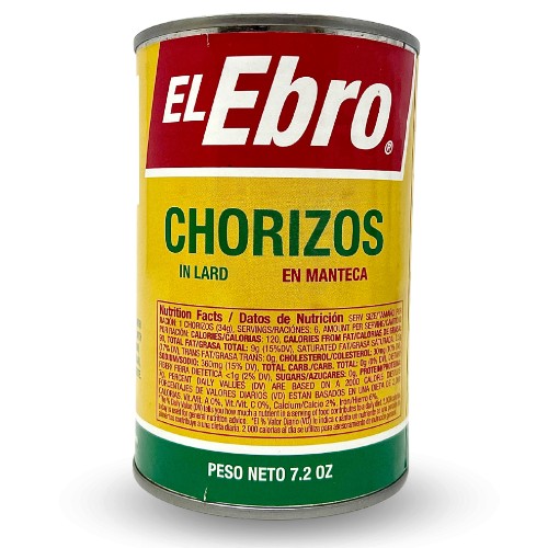 Chorizos EL Ebro in lard 7.2 oz.
