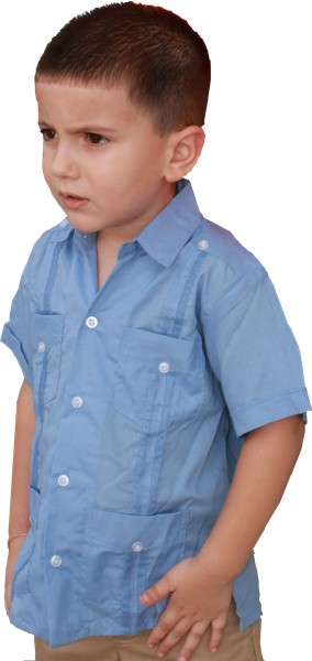 Polycotton Guayabera Shirt for Kids and Baby Boys