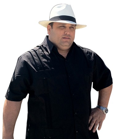 Cuban Style Guayabera Shirt for Men -Short Sleeve, Polycotton Fabric- Plus Size (Up to 8XL)