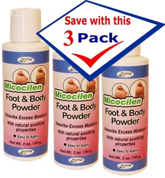 Micocilen foot powder  2 OZ Pack of 3