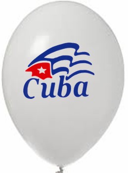"Cuban flag  11"" latex balloons."