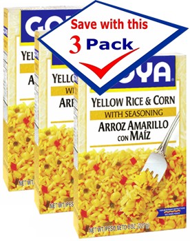Goya Yellow Rice & Corn With Seasoning 8 Oz Pack of 3