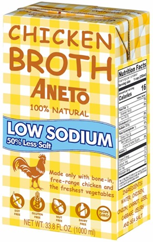 Aneto Chicken Broth  Low Sodium, 100% Natural 33.8 Oz