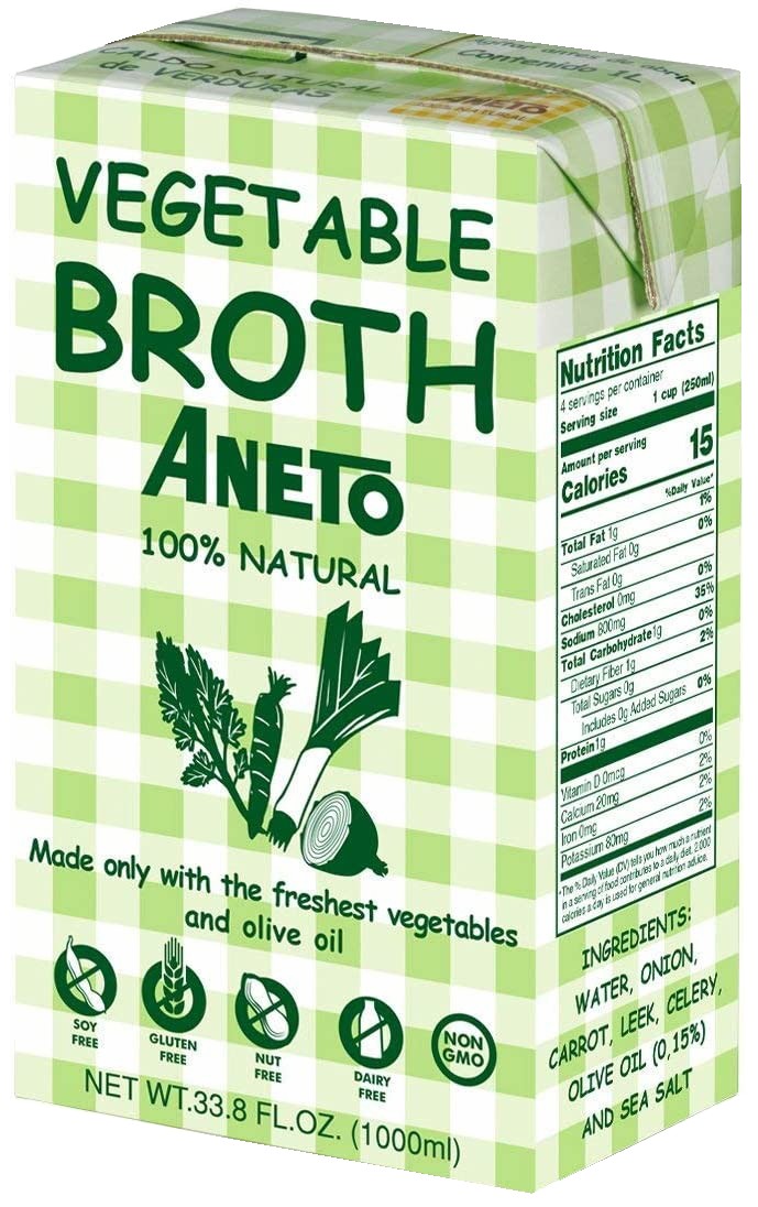 Aneto Vegetable Broth 100% Natural 33.8 Oz