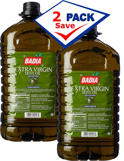 Badia Extra Virgin Olive Oil. 169 oz 5 Liters each Pack of 2