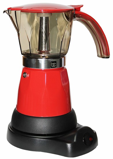 BC Cordless Electric Espresso Coffee Maker.Adjustable   1 to 3  cups. RED