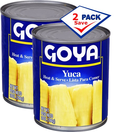 Cassava Heat & Serve Goya, Yuca Lista para Comer, 28oz, Pack of 2