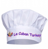 'Le Cuban Chef' Hat (White Poly-cotton Fabric)
