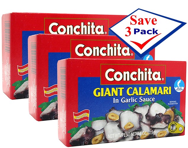 Giant Calamari in Garlic Sauce by Conchita 4 oz Pack Of 3