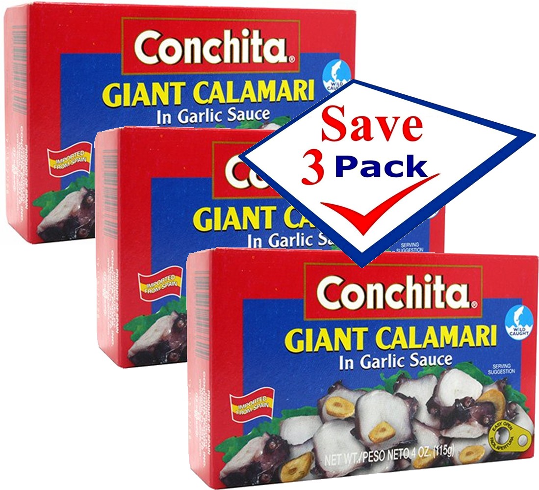 Conchita Giant Calamari  in Garlic Sauce 4 oz Pack of 3