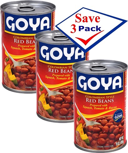 Goya Colombian Style Red Beans 15oz PAck of 3