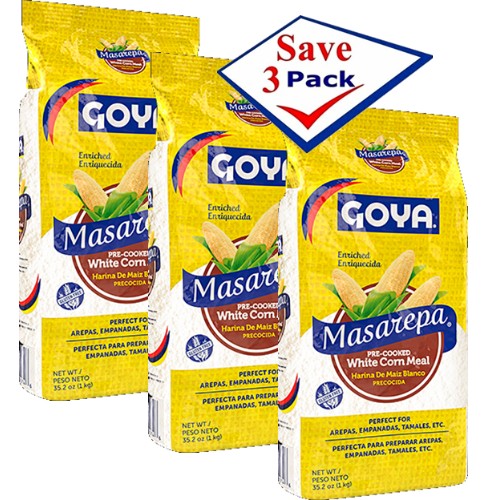 Goya Masarepa White Corn Meal 35.2 oz Pack of 3