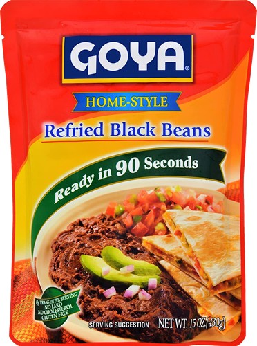 Refried Black Beans, Home Style By Goya 15 oz