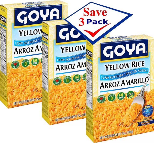 Goya Yellow Rice Low Sodium 7oz Pack of 3