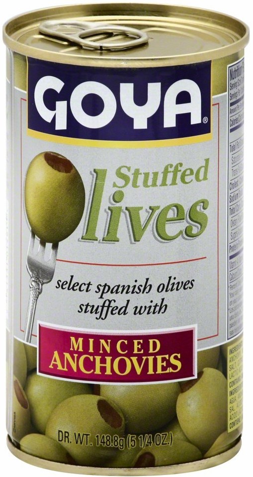 Anchovies stuffed Spanish olives. 5.25 oz