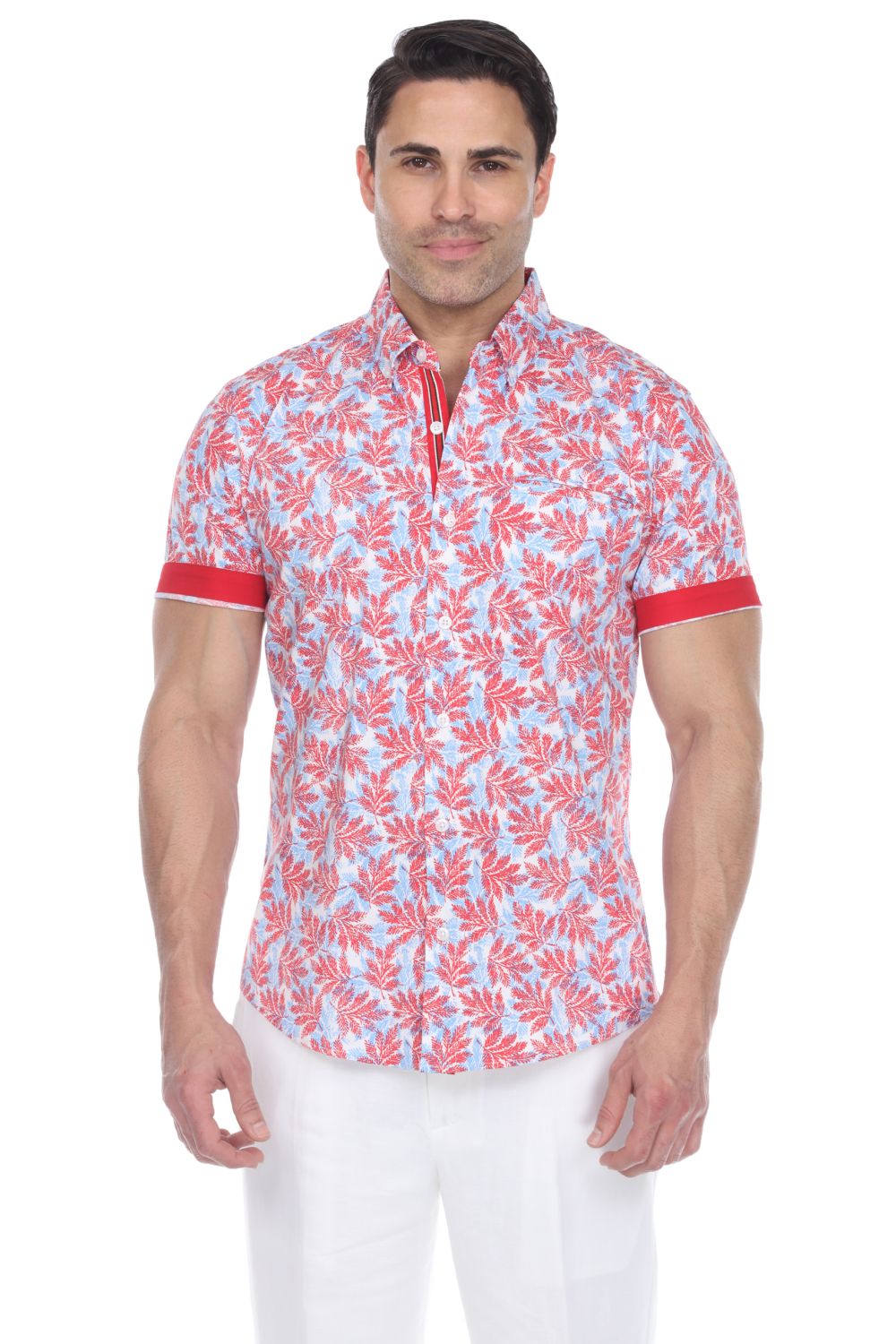 Tropical Design Shirt for Men,Short Sleeve