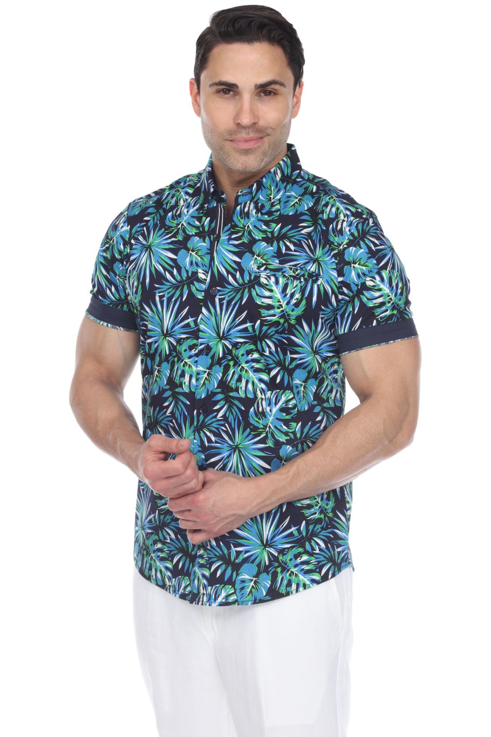 Tropical Design Shirt for Men,Short Sleeve,