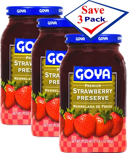 Strawberry Preserve by Goya 1 lb 486g Pack of 3