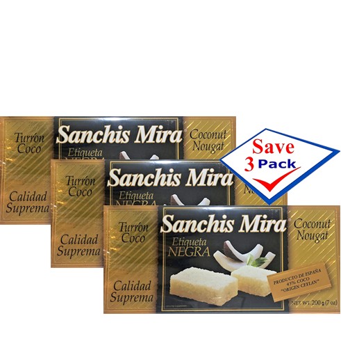 Sanchis Mira Turron de Coco 7 oz.Pack of 3