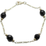 Azabache  bracelet. 14 K gold plated