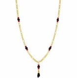 "Azabache Pendant. 17 1/2" Gold Filled"