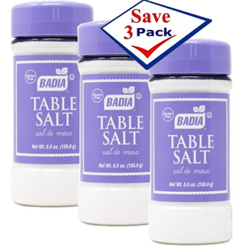 Badia Table Salt 5.5 oz Pack of 3