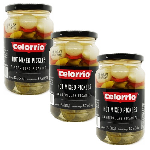 Celorrio Hot Mixed Pickles 10.5 ozPack of 3