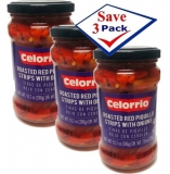 Celorrio Roasted Red Piquillo Strips With Onions 10.2 oz Pack of 3