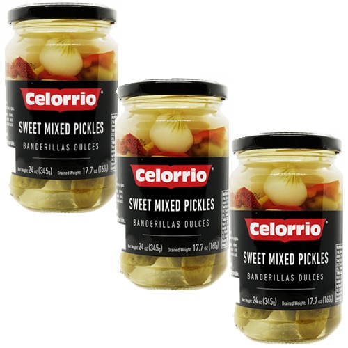 Celorrio Sweet Mixed Pickles 10.5 oz  Pack of 3