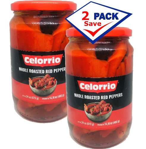 Celorrio Whole Roasted Red Pepper 24 oz Pack of 2