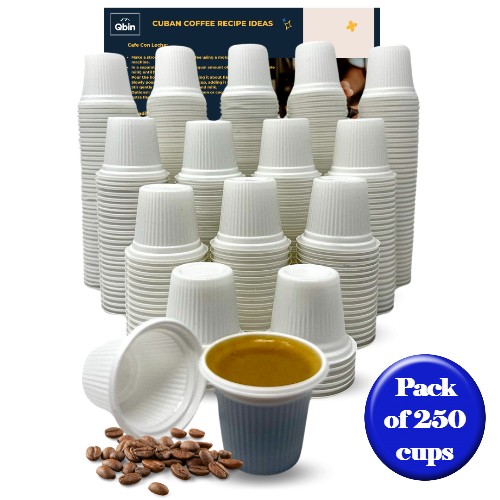 Economy disposable  mini cups for Cuban coffee. 250 cups.   3/4 Oz capacity.