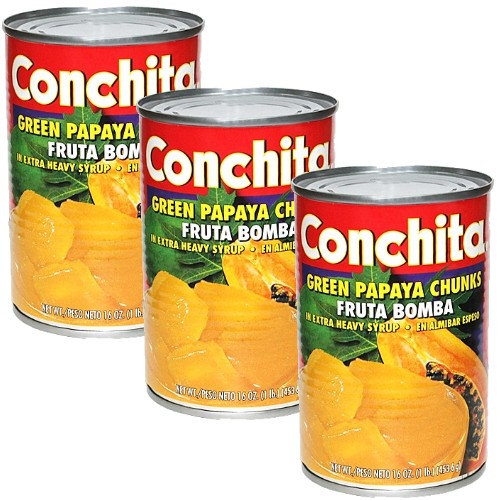 Papaya chunks  in syrup by Conchita 16 oz Pack of 3