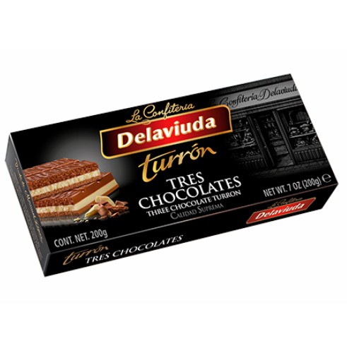 Delaviuda Turron Tres Chocolates 7.05 oz