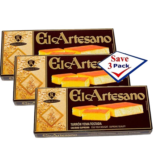 El Artesano Turron De Yema Tostada 7 oz Pack of 3