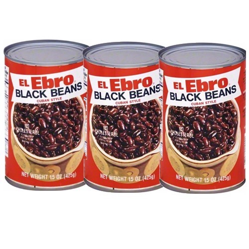 El Ebro Cuban Style Black Beans.  15 oz  Pack of 3