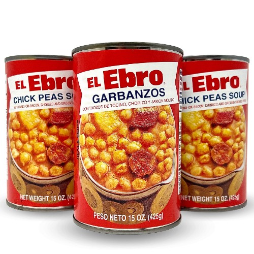 El Ebro Garbanzos (Chick Peas Stew) . 15 oz. Serves 2. Pack of 3