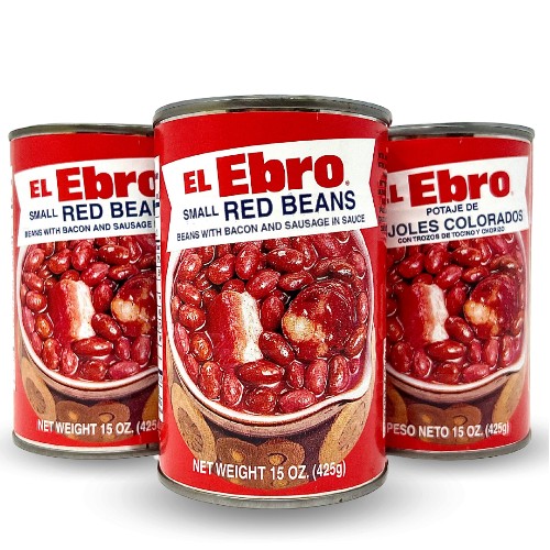 El Ebro small red beans potage with bacon and sausage . 15 oz. Pack 3