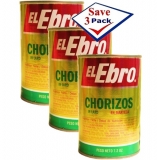 El Ebro chorizos in lard. 7,2 oz cans. Pack of 3.