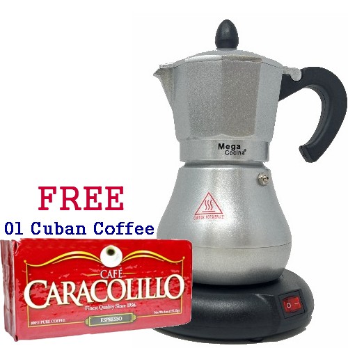 Mega Electric Silver Coffee Maker 3  Cups.