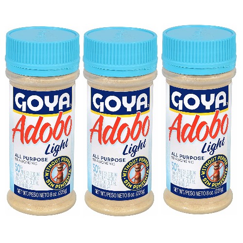 Goya Adobo Light, without pepper  8 oz Pack of 3