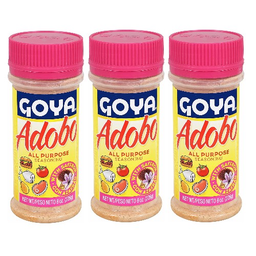 Adobo Goya Seasoning with Saffron 8 Oz Pack of 3