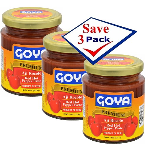Goya Red Hot Pepper Paste Aji Rocoto 7.5 oz Pack of 3