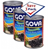Goya Black Beans Seasoned  Low Sodium  15.5 oz Pack of 3