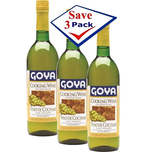 Goya Cooking Dry Wine Golden 25.4 oz Pack of 3