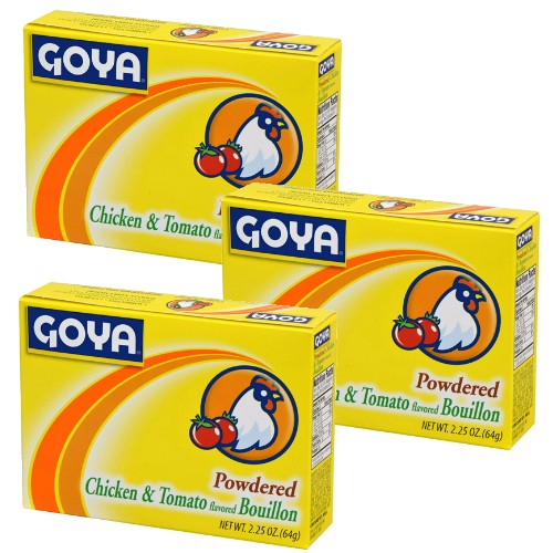 Goya Chicken & Tomato Flavored Bouillon 2.25 oz Pack of 3