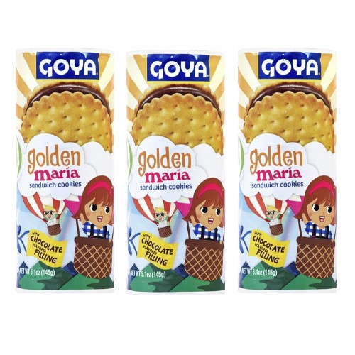 Goya Golden Maria Sandwich Cookies 5.1 Oz Pack of 3